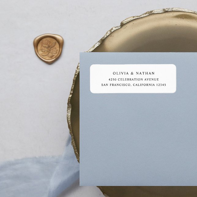 Etiqueta Texto simple y elegante | Blanco y negro (Subido por el creador)