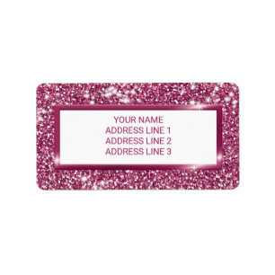 Etiqueta Textura de brillo rosa falso con texto personaliza