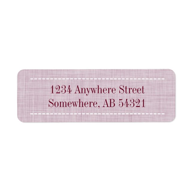 Etiqueta Textura de tela de lino tejida en rojo marrón (Frente)