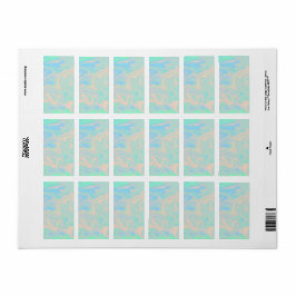 Etiqueta Textura iridiscente holográfica líquida