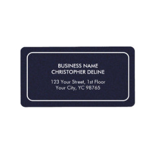 Etiqueta Textura Masculina Moderna Elegante Azul Blanco