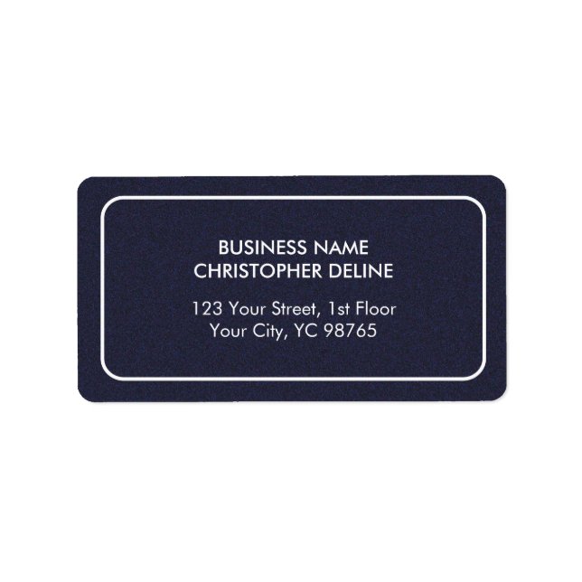 Etiqueta Textura Masculina Moderna Elegante Azul Blanco (Frente)