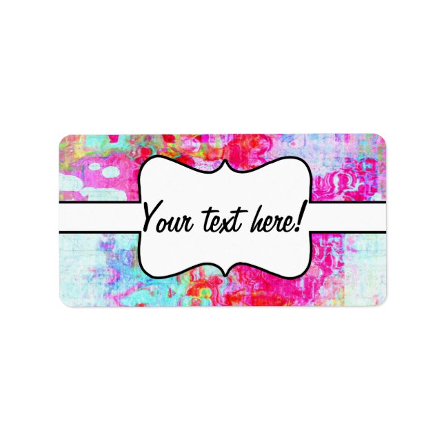 Etiqueta Textura roja rosa (Frente)