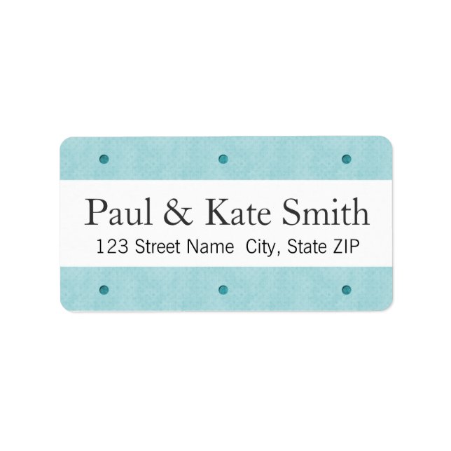 Etiqueta texturizada de puntos azules (Frente)