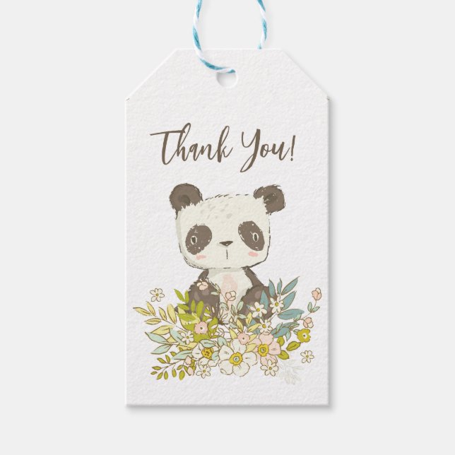 Etiqueta Thank You Baby Shower Panda (Anverso)