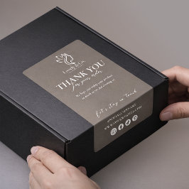 Etiqueta Thank You Neutral Beige Beauty Shipping label