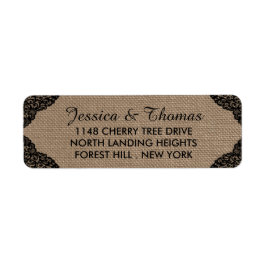 Etiqueta The Black Lace On Rustic Burlap Wedding Collection
