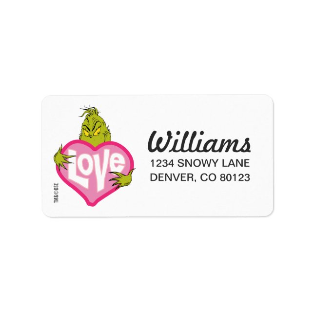 Etiqueta The Grinch | Love Pink Heart (Frente)