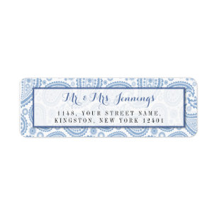 Etiqueta The Modern Paisley Wedding Collection - Blue