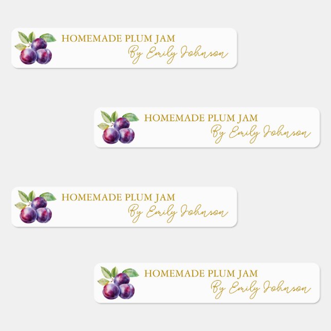Etiqueta Thin de Plum Jam casera (Grupo)