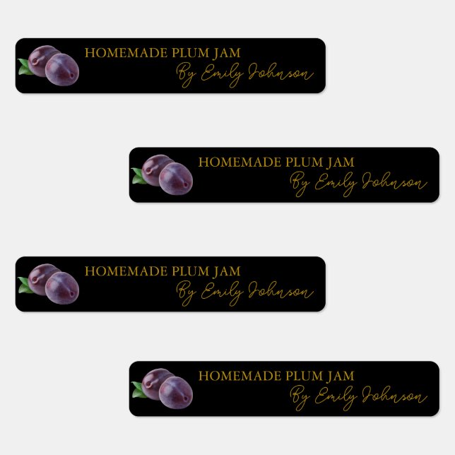 Etiqueta Thin de Plum Jam casera (Grupo)