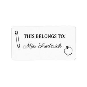 Etiqueta This Belongs to Labels, Teacher Stickers