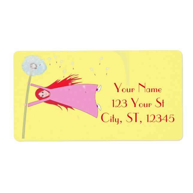 Etiqueta Thunder_Cove, Chica Dandelion de cabello rojo (Frente)