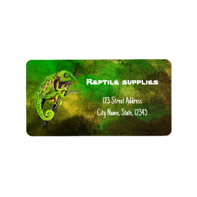 Etiqueta Tienda de suministros Reptile (Frente)