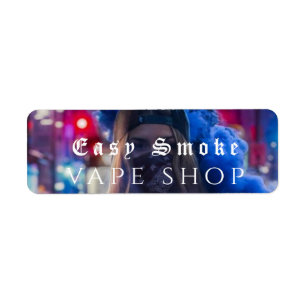Etiqueta Tienda de vapeo humo negro negocio
