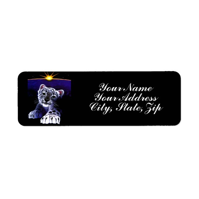 Etiqueta Tigre blanco bebé (Frente)