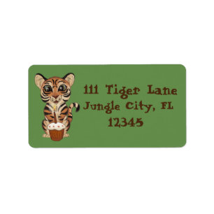 Etiqueta Tigre de cumpleaños