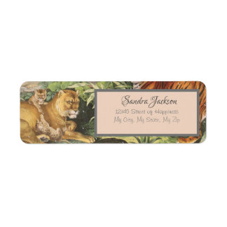 Etiqueta Tigre de león de gatos grandes, etc., rosa de Rubo