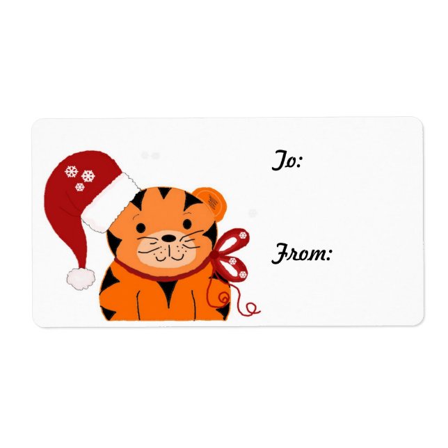 Etiqueta Tigre de Navidad (Frente)