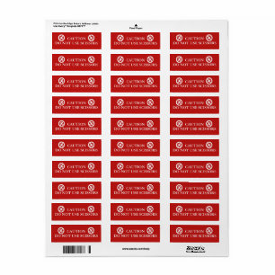 Etiqueta Tijeras Precaución No Usar Rojo De Inspiración Vin