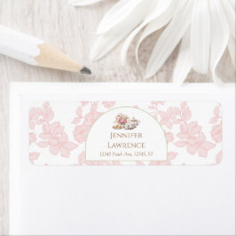 Etiqueta Time for Tea Pink Toile Return Address