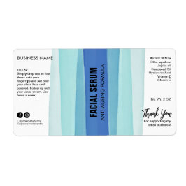 Etiqueta Tinta rayada Azul Dropper Botella Sérica