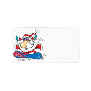 Etiqueta tipo genial snowboard santa claus