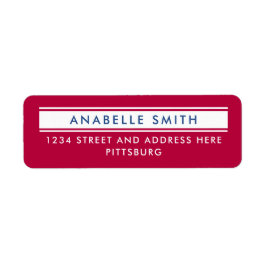 Etiqueta Tipografía americana simple y moderna de color roj