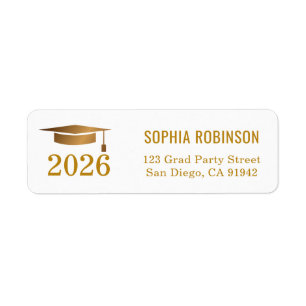 Etiqueta Tipografía de guión dorado moderno simple graduaci