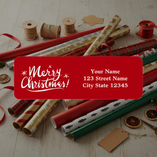 Etiqueta tipografía de letra manuscrita Merry Christmas
