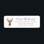 Etiqueta Tipografía de renos de Boho Merry Christmas<br><div class="desc">Etiquetas de dirección de la tipografía de renos de Boho Merry Christmas Envíe sus saludos de vacaciones con estilo con estas etiquetas personalizadas con un tranquilo reno boho con cánticos de ramas de pino, en tonos de lavanda, verde azulados, rosados y limes. Fácil de personalizar con texto, fuentes y colores....</div>