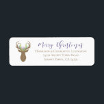 Etiqueta Tipografía de renos de Boho Merry Christmas<br><div class="desc">Etiquetas de dirección de la tipografía de renos de Boho Merry Christmas Envíe sus saludos de vacaciones con estilo con estas etiquetas personalizadas con un tranquilo reno boho con cánticos de ramas de pino, en tonos de lavanda, verde azulados, rosados y limes. Fácil de personalizar con texto, fuentes y colores....</div>