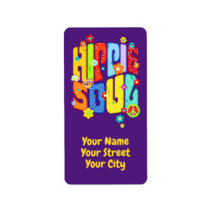 Etiqueta Tipografía divertida - HIPPIE SOUL 1