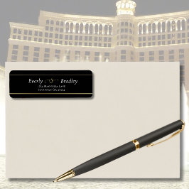 Etiqueta Tipografía elegante de guiones de la frontera dora