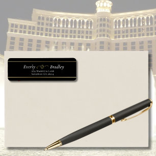 Etiqueta Tipografía elegante de guiones de la frontera dora