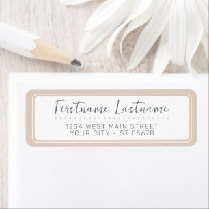 Etiqueta Tipografía elegante neutral beige blanco