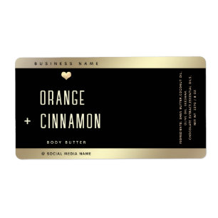 Etiqueta Tipografía lux simple corazón de oro negro