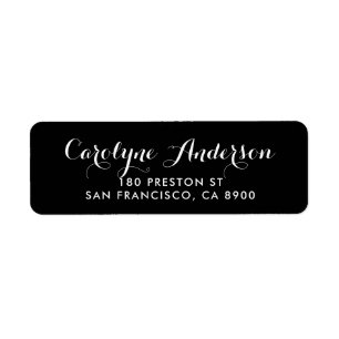 Etiqueta Tipografía moderna de escritura negra