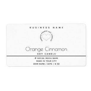 Etiqueta Tipografía moderna simple candelabro de corazón bl