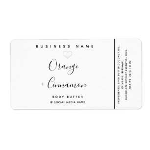 Etiqueta Tipografía moderna simple corazón blanco Mantequil