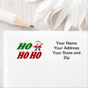 Etiqueta Tipografía Navidad Ho Ho Ho Ho Santa Claus