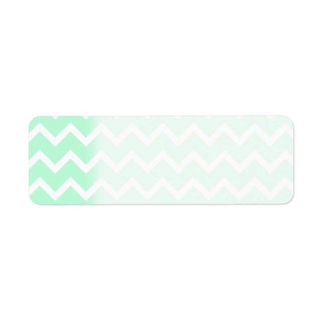 Etiqueta Tiras de Chevron de Zigzag Verde de Mint. (Frente)