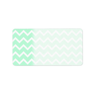 Etiqueta Tiras de Chevron de Zigzag Verde de Mint.