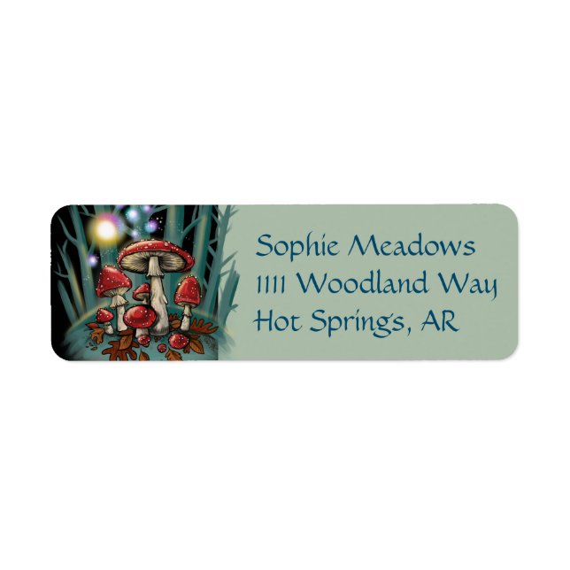 Etiqueta Toadstools encantados (Frente)