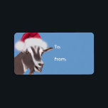 Etiqueta Toggenburg Goat  Santa Goat Christmas Gift Tag<br><div class="desc">Toggenburg  Santa Goat  Christmas gift tag to stick on your presents - customizable text so you can change it if you like -</div>