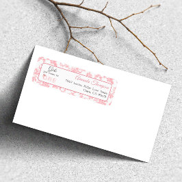 Etiqueta Toile Coquette Pink Bow Primera Dirección de Cumpl