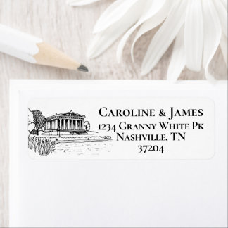 Etiqueta Toile de Nashville en negro y blanco