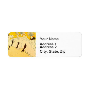 Etiqueta Tolouse Lautrec Dancing Chicas Amarillo