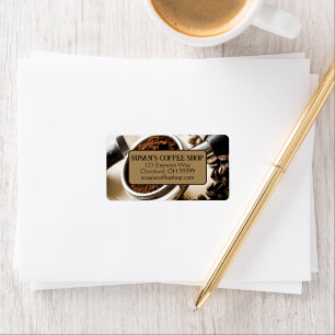 Etiqueta Toma de Espresso Brew para la dirección Cappuccino