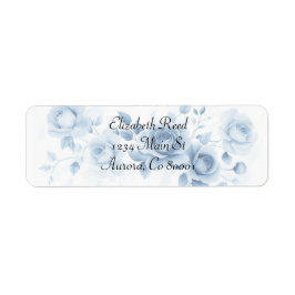 Etiqueta Tonos de Rosas Azules Diseño Floral Vintage